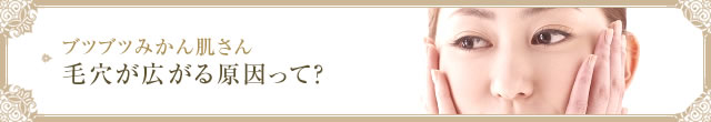 ブツブツみかん肌さん 毛穴が広がる原因って？