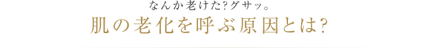 なんか老けた？グサッ。肌の老化を呼ぶ原因とは？