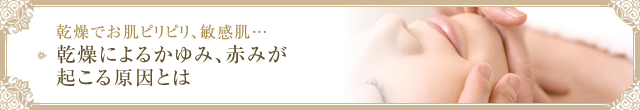 乾燥でお肌ピリピリ、敏感肌… 乾燥によるかゆみ、赤みが 起こる原因とは